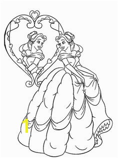 Belle Belle Look in The Mirror Coloring Pages