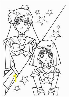 Sailor Moon Series Coloring Pages Sailors Pluto and Saturn