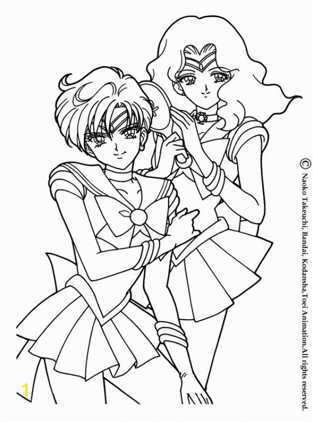 Sailor Chibi Moon Sailor Neptune and Sailor Uranus Coloring page MANGA coloring pages SAILOR MOON coloring