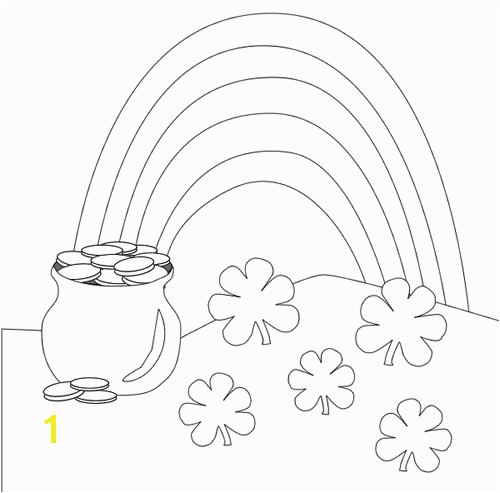 rainbow pot o gold St Patricks Day coloring pages