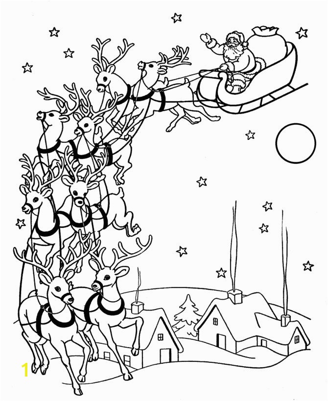 christmas coloring pages santa reindeer