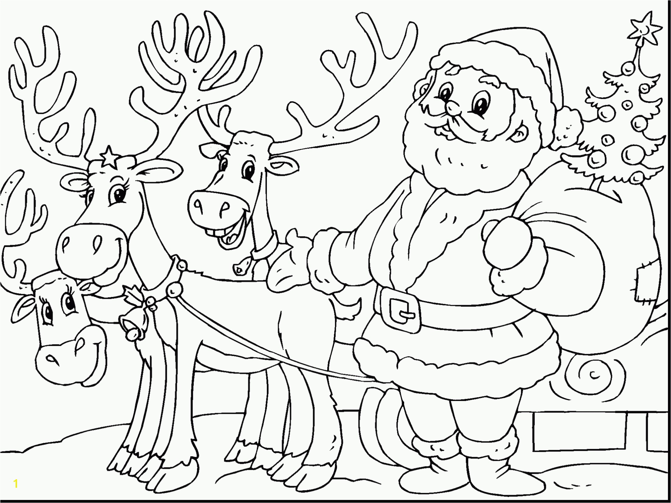 santa and reindeer coloring pages coloringpages santa claus and his reindeeroring pages santas pulling sleigh free