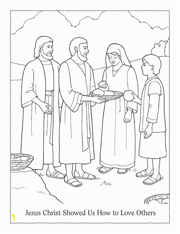 coloring page sharing basket of food