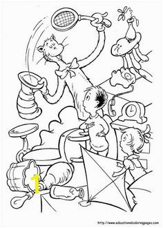 Printable coloring page designs featuring Cat in the Hat images