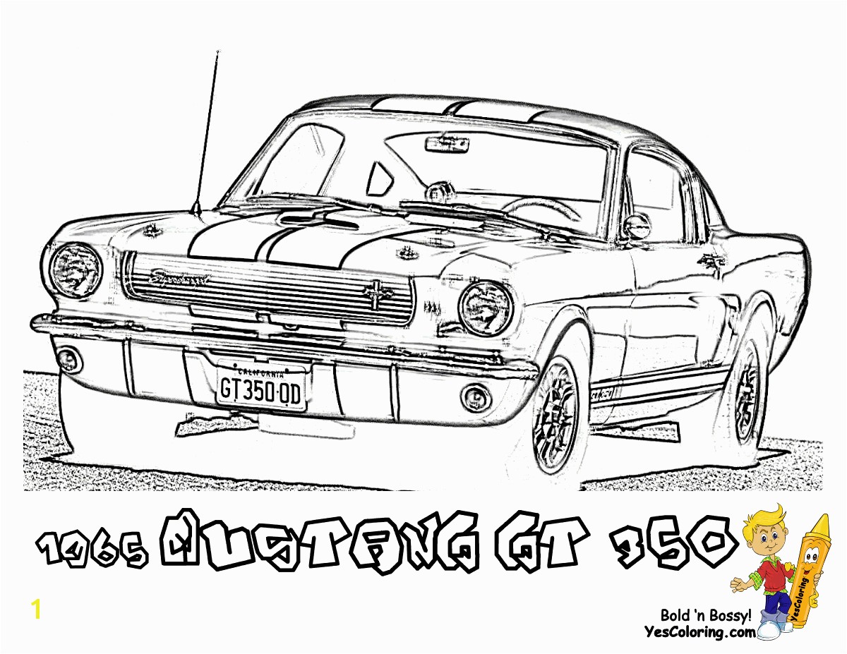 1965 Shelby Mustang GT 350 Cars Printable Coloring Picture at YesColoring