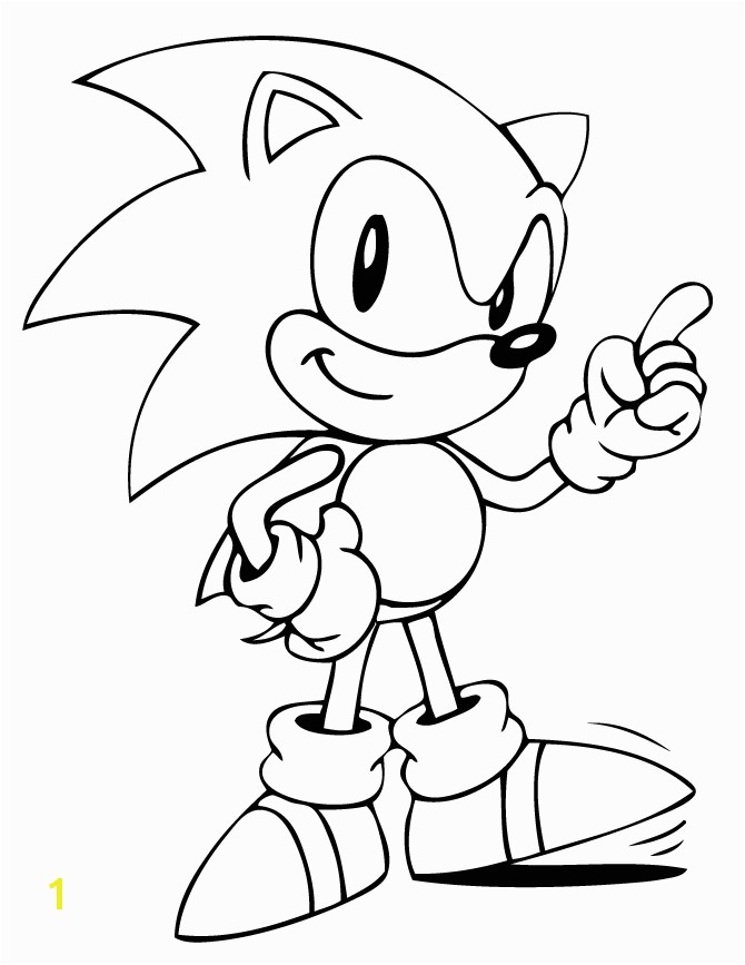 Cute Sonic The Hedgehog Coloring Page