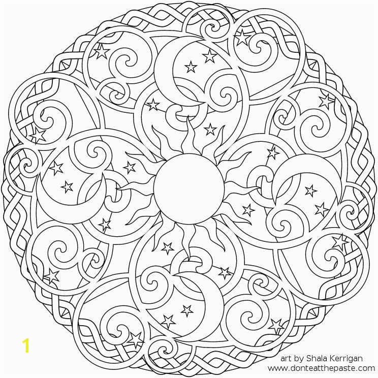 Simple Geometric Designs Coloring Pages Celestial Mandala Box Card and Coloring Page