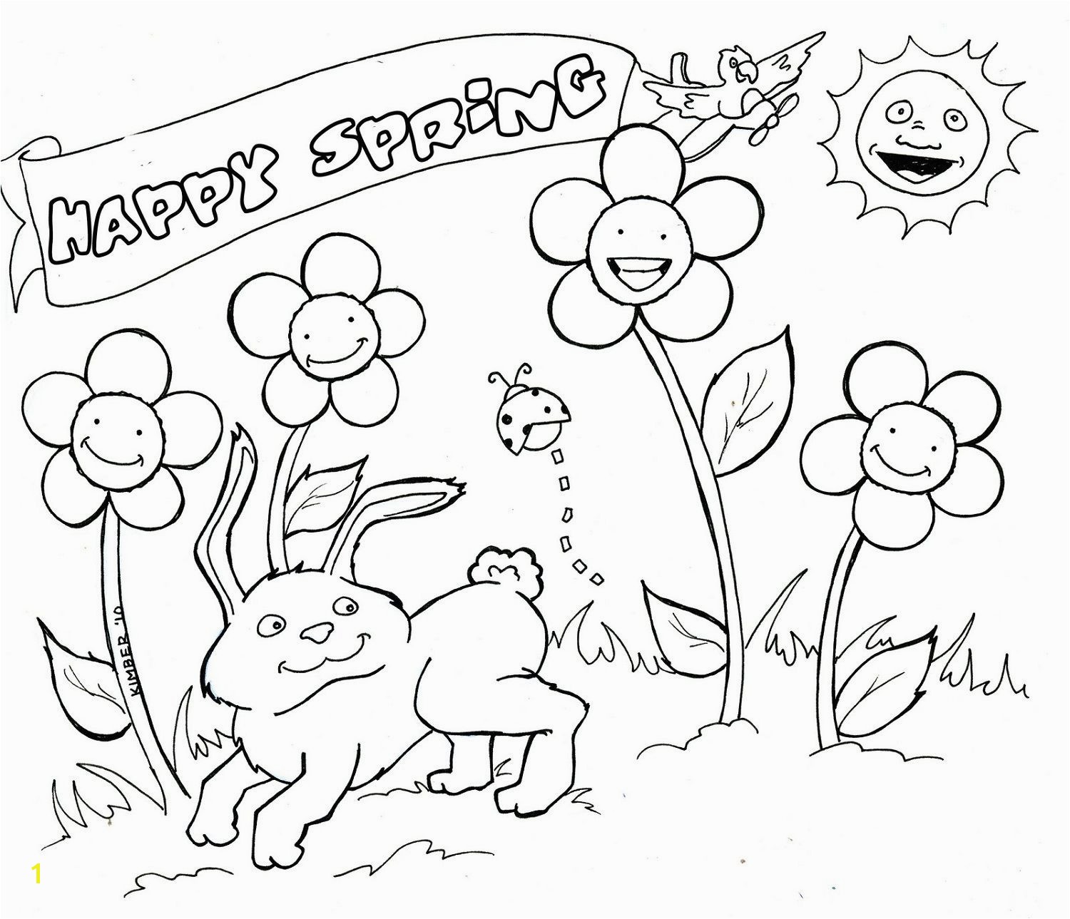 Simple Spring Coloring Pages Printable Springtime Coloring Pages Spring Coloring for Season Coloring