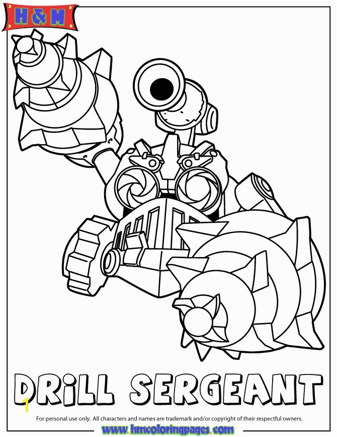 Skylanders Drill Sergeant Coloring Pages Skylander Coloring Pages Wrecking Ball Chronicles Network