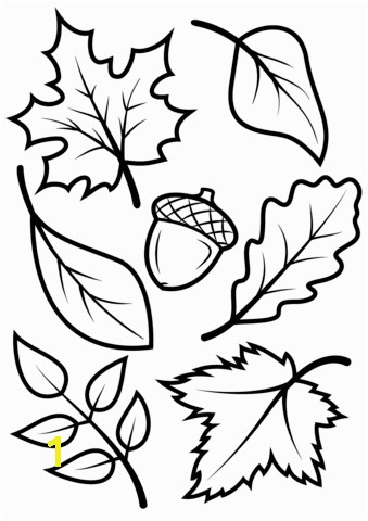 Small Fall Leaves Coloring Pages Fall Leaves and Acorn Coloring Page From Fall Category Select From