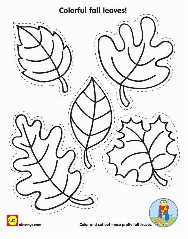 Cut and Color Fall Leaves with our Free Kids Fall Activity Printable on Alextoys