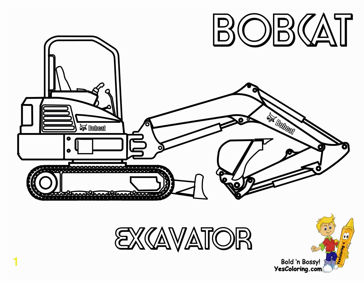 Bobcat Coloring Page Excavator at YesColoring