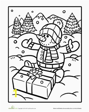 Christmas Winter Kindergarten Holiday Worksheets Snowman to Color