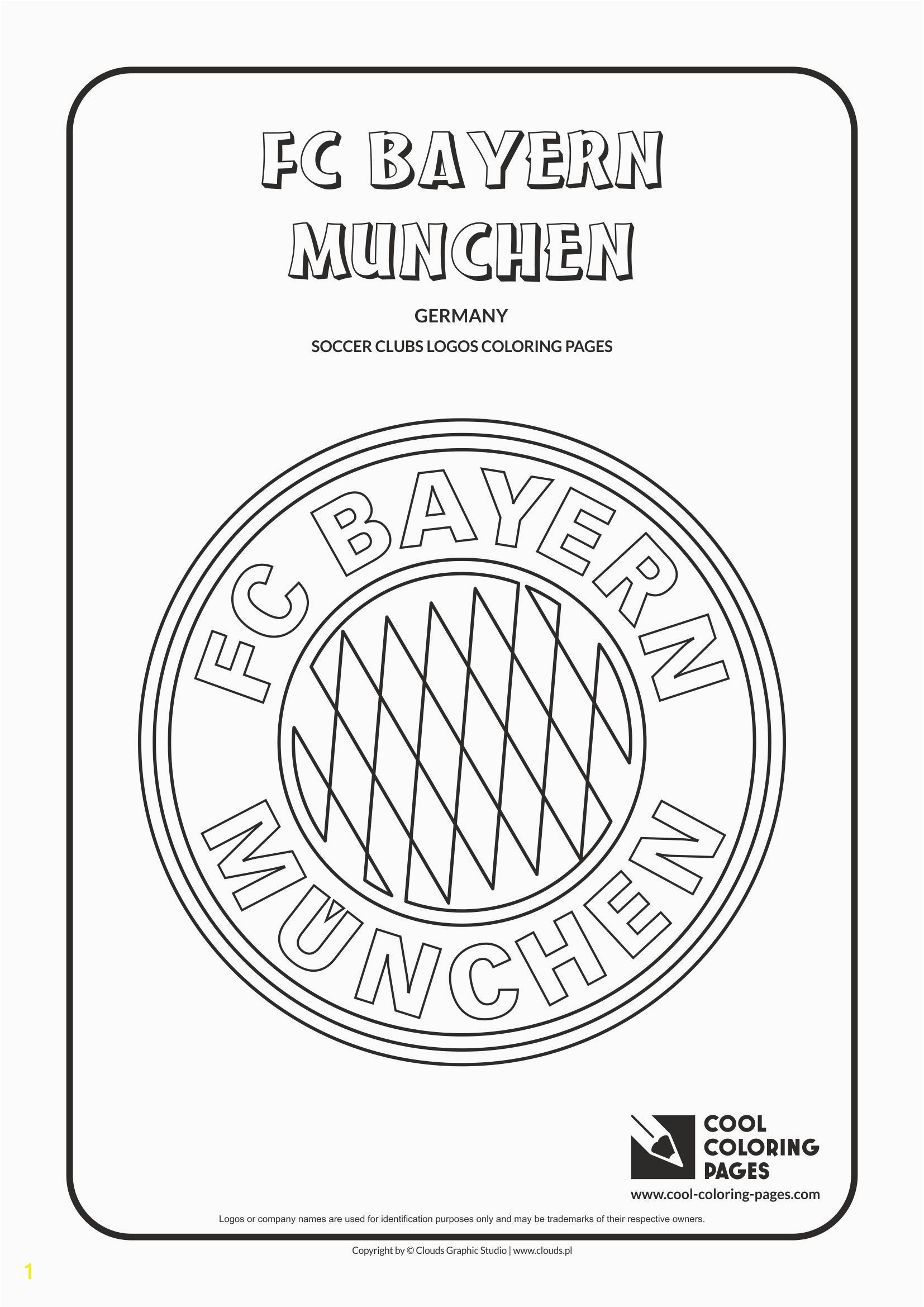 Cool Coloring Pages Soccer Club Logos FC Bayern Munchen logo Coloring page with FC Bayern Munchen logo