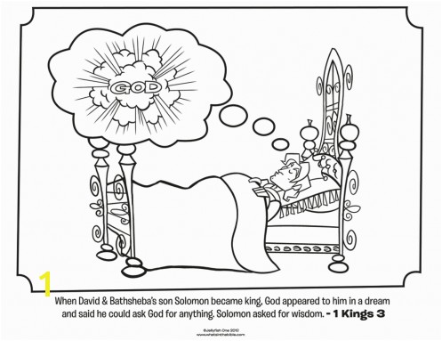 Kids coloring page from What s in the Bible featuring King Solomon from 1 Kings 3 Volume 6 A Nation Divided