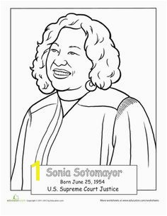 Sonia sotomayor Coloring Page Famous Hispanic Americans Coloring Pages School