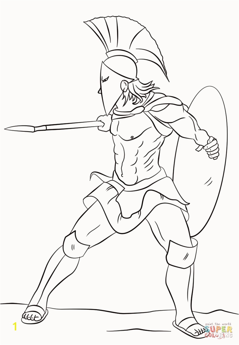 Warrior Cats Coloring Pages Awesome Spartan Warrior Super Coloring Greek Pinterest