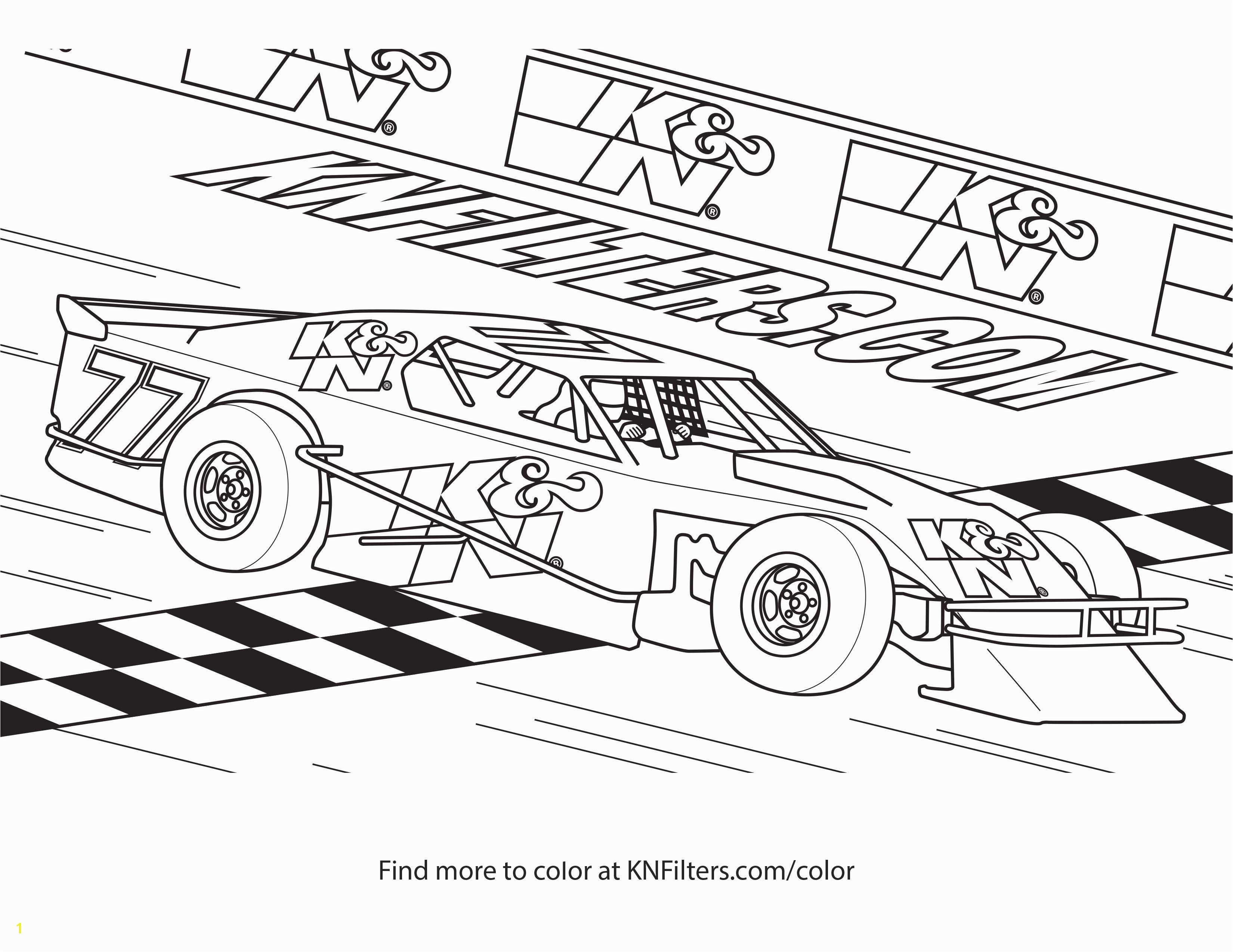 Modified Race Car K&N Printable Coloring Page