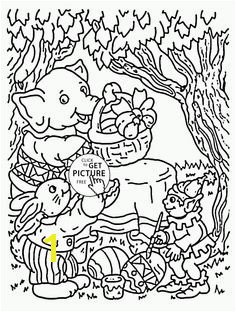 Easter in the Forest coloring page for kids coloring pages printables free Wuppsy