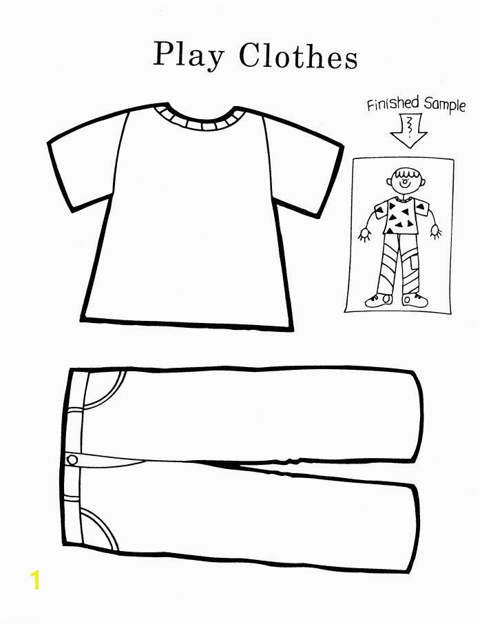 Clothes Coloring Pages Cool pre k worksheets for children