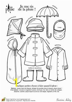 Colouring Pages For Kids · Dessin   colorier de vªtements et d accessoires de pluie Hugolescargot