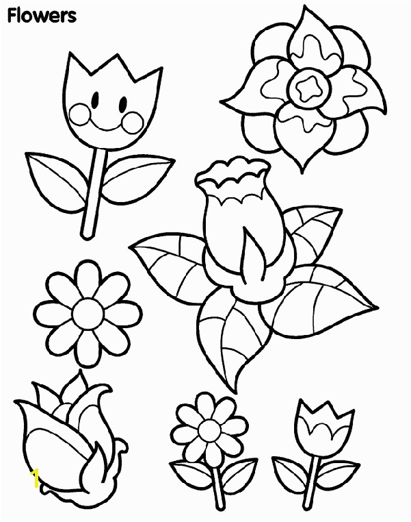 Spring Flower Coloring Pages for toddlers Spring Flowers Coloring Page