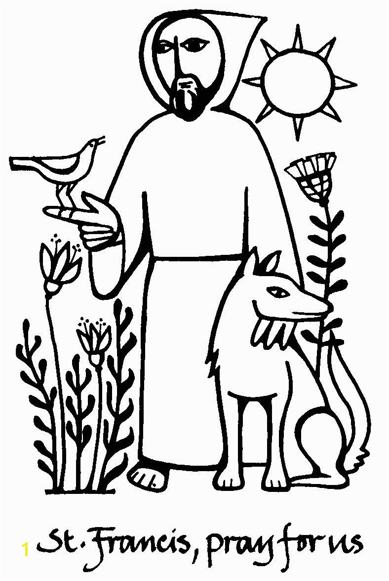 DO NOT CLICK ON FINAL COLORING PAGE Saint Francis of Assisi Catholic coloring page Feast day is October 4th