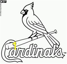 Free Saint Louis Cardinals logo baseball team from the Central Division National League St Louis Missouri coloring and printable page