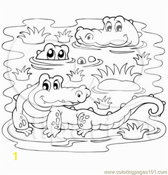 Crocodile Coloring Pages Awesome Crocodiles In A Swamp Coloring Page Free Printable Coloring Pages