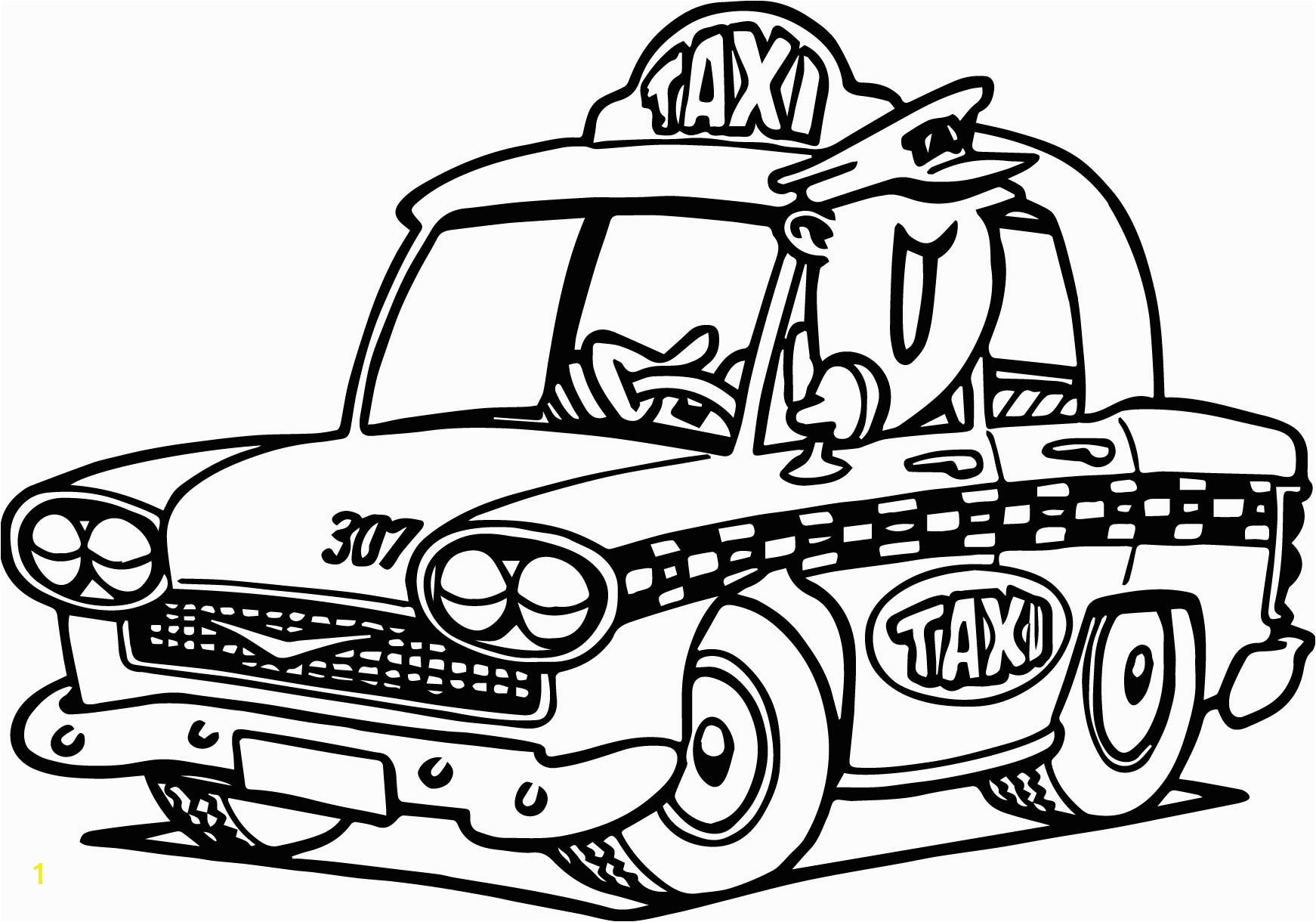 Taxi Coloring Page Taxi Driver Car Cartoon Coloring Page Transportation Pages for Kids