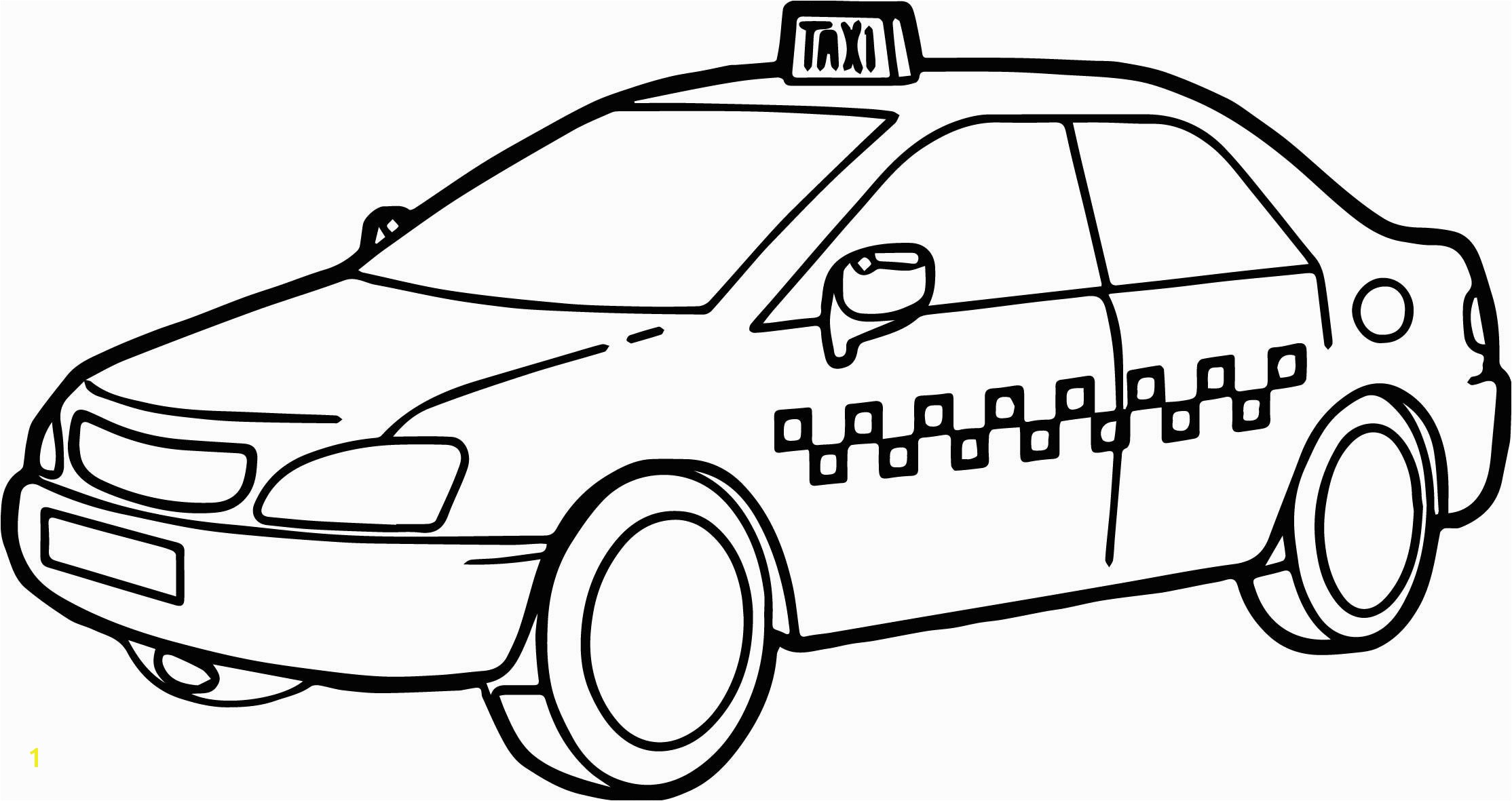 awesome Taxi Driver Car Fast Coloring Page