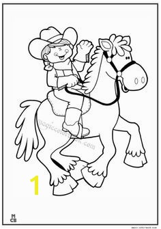 Cute Cowgirl Riding Picture Coloring Page