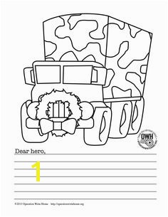 Thank You Coloring Pages for soldiers Military Letter Of Appreciation Writing Prompt