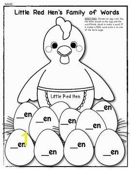 The Little Red Hen Coloring Page Little Red Hen Literacy Pack Retelling Letter Writing Word Family