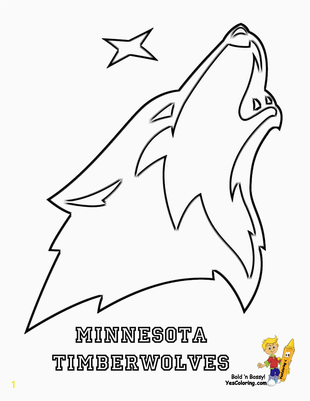 Beautiful Timberwolves Coloring Pages Big Bounce Basketball Printables NBA West Free Sports