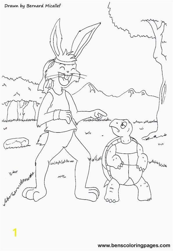 The tortoise and the hare fairy tale The tortoise and the hare coloring page