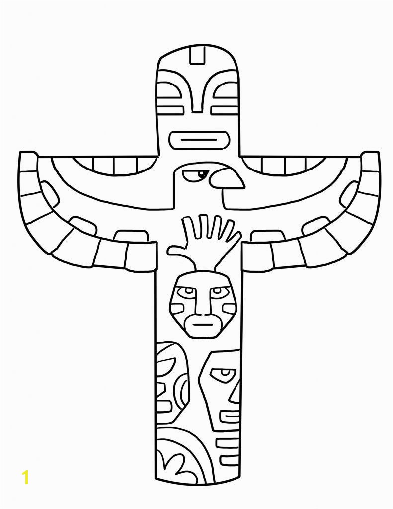 Totem Pole Faces Coloring Pages Free Printable totem Pole Coloring Pages for Kids