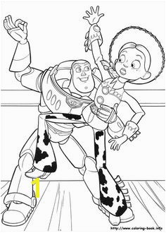 Buzz Dance With Jessie Toy Story Coloring Pages