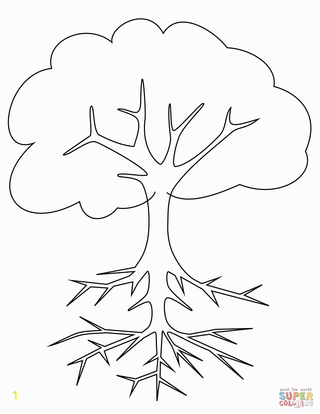 the Tree with Roots coloring pages