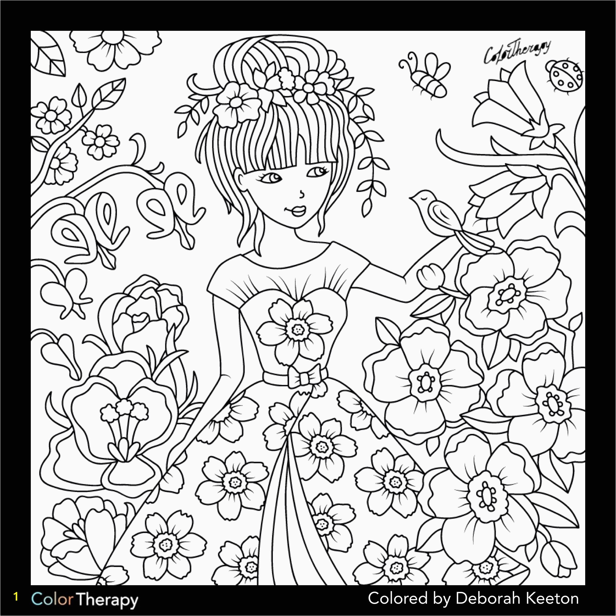 How To Make A Coloring Book Page In shop Color Book Pages Beautiful Girl In Floral