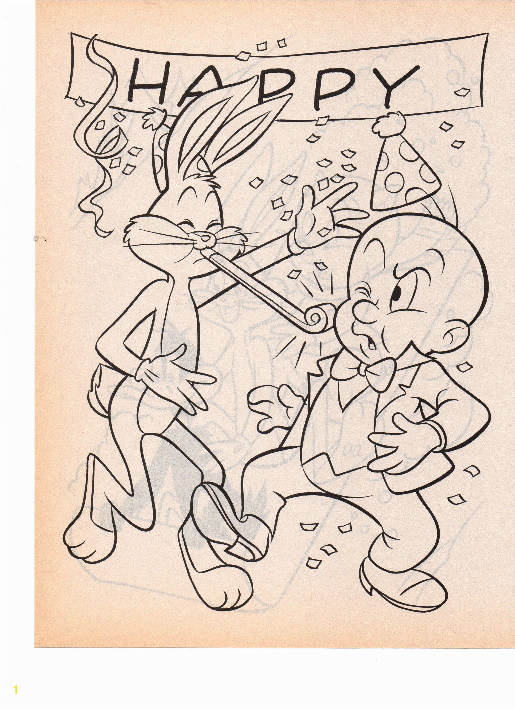 Printable Coloring Pages · LOONEY TUNES BUGS BUNNY N ELMER FUDD