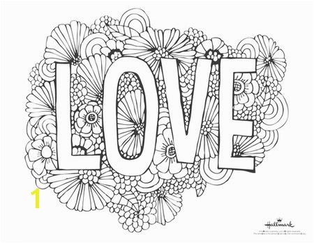 A Valentine s Day coloring page with the word "Love" and