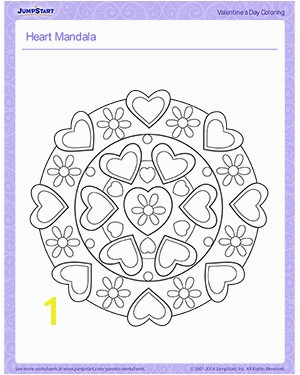 Heart Mandala Printable Children s Coloring Page for Valentine s Day