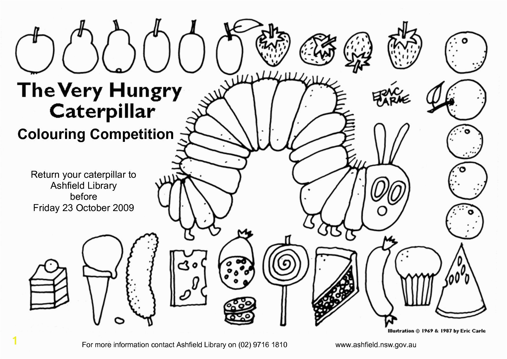 Hungry Caterpillar Coloring Pages Very Hungry Caterpillar Coloring Pages Heathermarxgallery