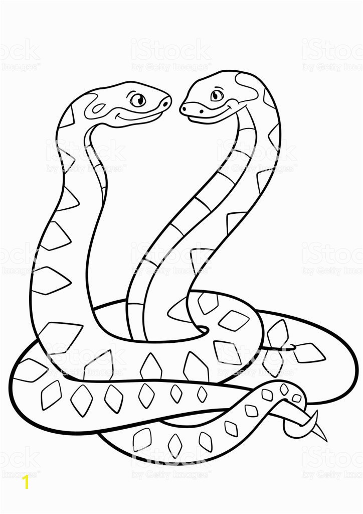 Viper Snake Coloring Page Coloring Pages Two Little Cute Vipers Smile Stock Vector Art & More