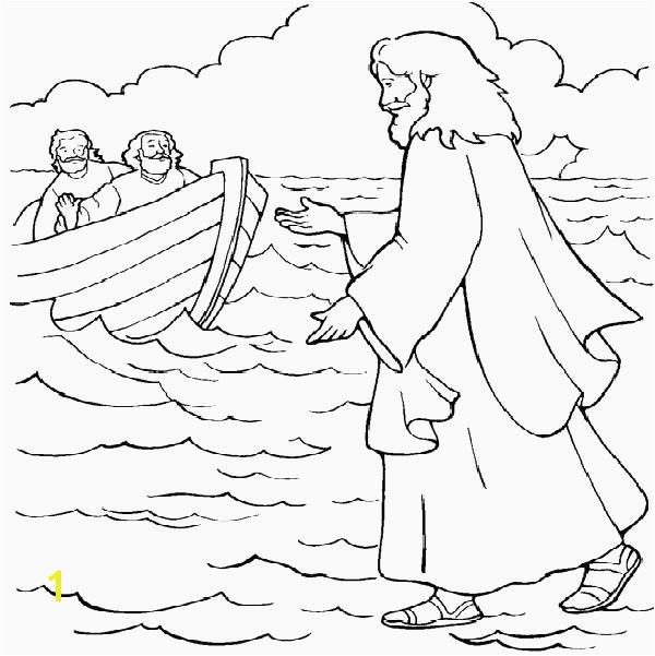 Best Peter Walks Water Coloring Pages for Kids for Adults In Jesus Face Coloring Page