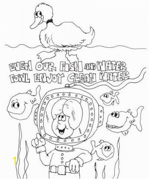 Auntie Pollution Water Protection Coloring Page