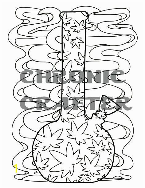 Coloring is the perfect activity when youre high So grab this digital of my leaf covered bong print it off on standard