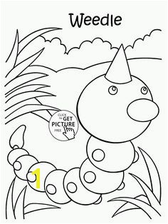 Weedle Pokemon coloring pages for kids pokemon characters printables free Wuppsy