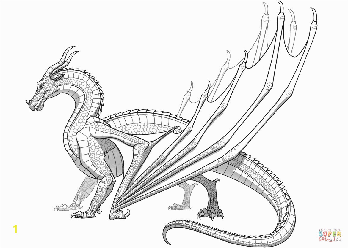 Skywing Dragon From Wings Fire Coloring Page Seawing Pages